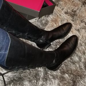 Vince Camuto Leather Lace Up Riding Boots